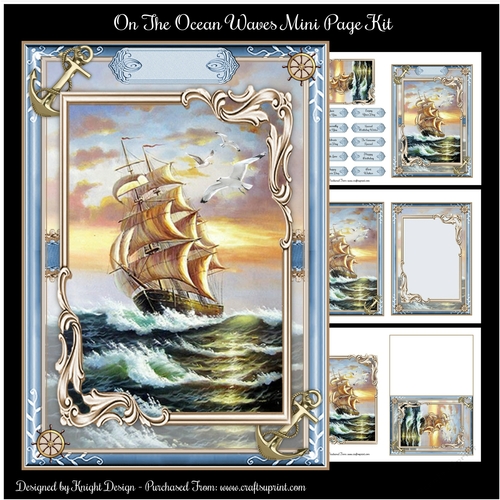 On The Ocean Waves Male Mini Page Kit 