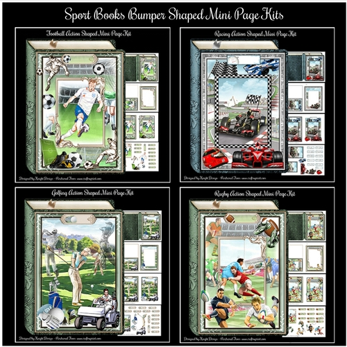 Sport Books Bumper Shaped Mini Page Kits