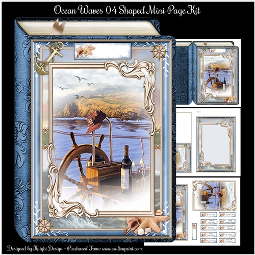 Ocean Waves 04 Shaped Mini Page Kit