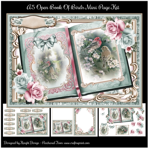 A5 Open Book Of Birds Mini Page Kit 