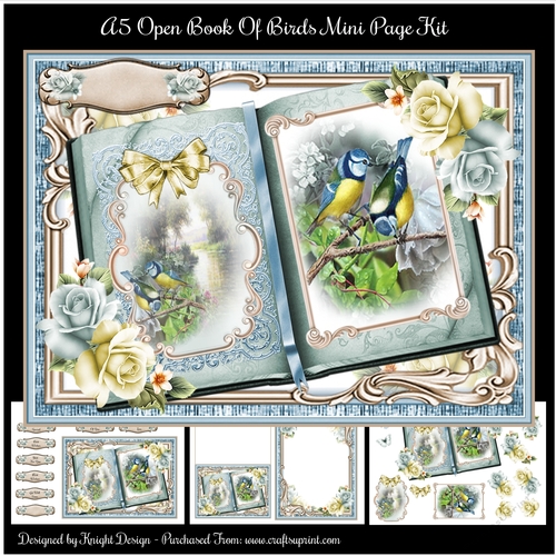 A5 Open Book Of Birds 02 Mini Page Kit 