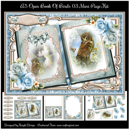 A5 Open Book Of Birds 03 Mini Page Kit 