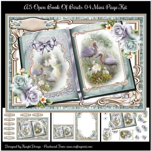 A5 Open Book Of Birds 04 Mini Page Kit 