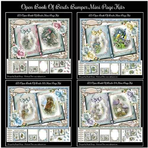 Open Book Of Birds Bumper Mini Page Kits 