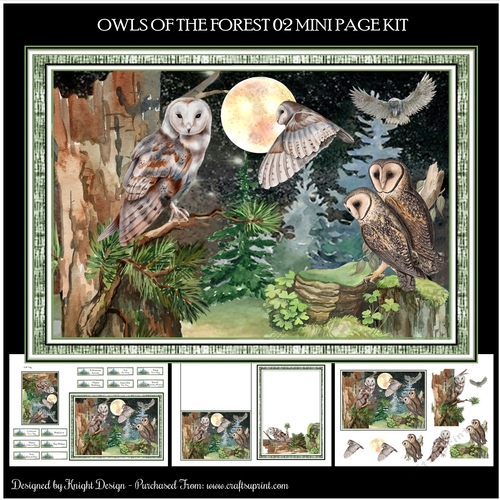 Owls Of The Forest 02 Mini Page Kit
