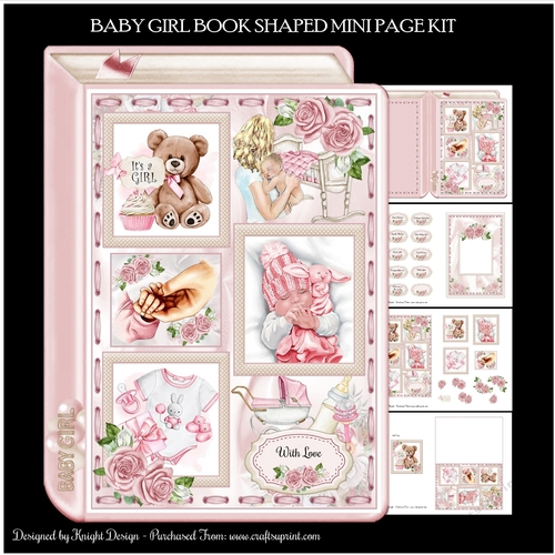 Baby Girl Book Shaped Mini Page Kit