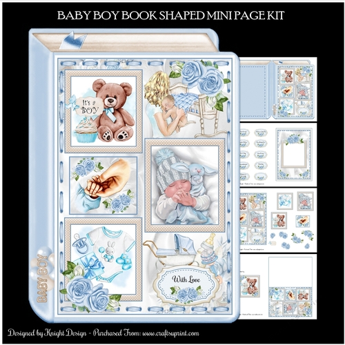 Baby Boy Book Shaped Mini Page Kit