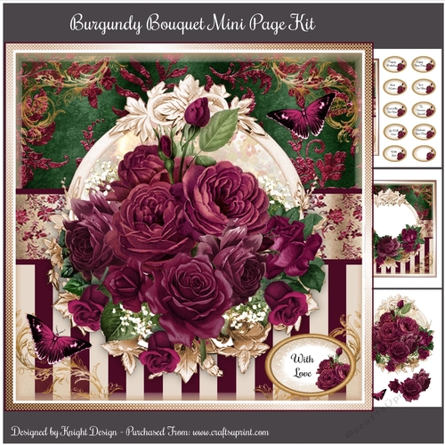 Burgundy Bouquet Mini Page Kit