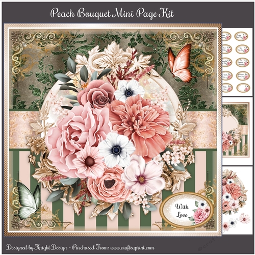 Peach Bouquet Mini Page Kit