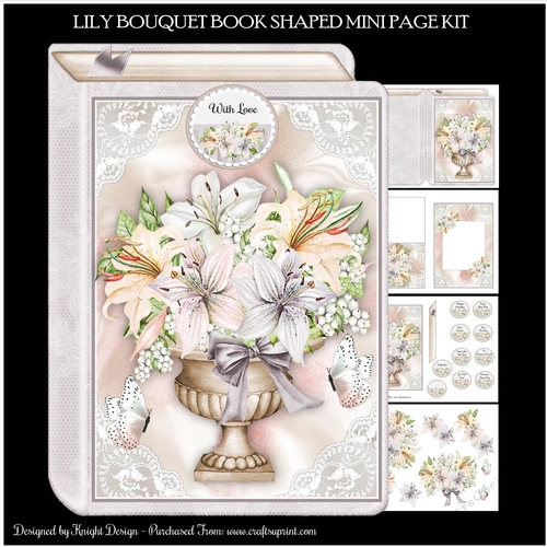 Lily Bouquet Book Shaped Mini Page Kit