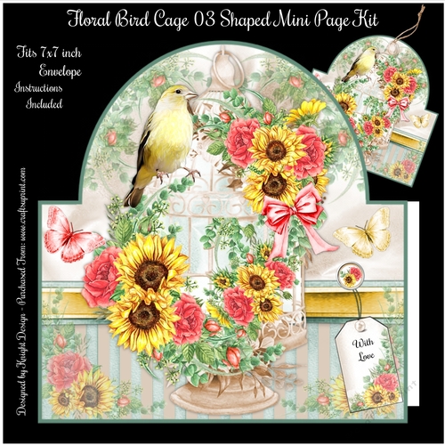 Floral Bird Cage 03 Shaped Mini Page Kit 