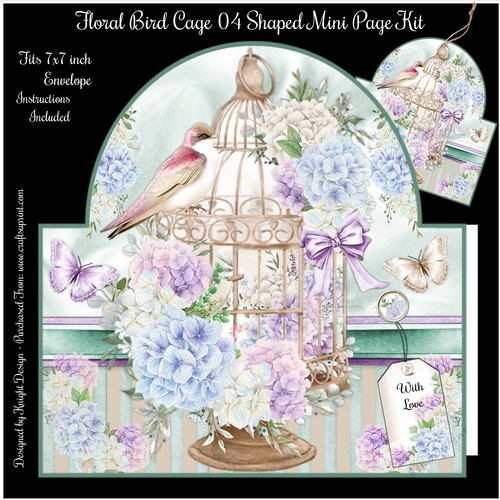 Floral Bird Cage 03 Shaped Mini Page Kit