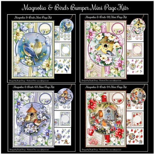 Magnolia & Birds Bumper Mini Page Kits