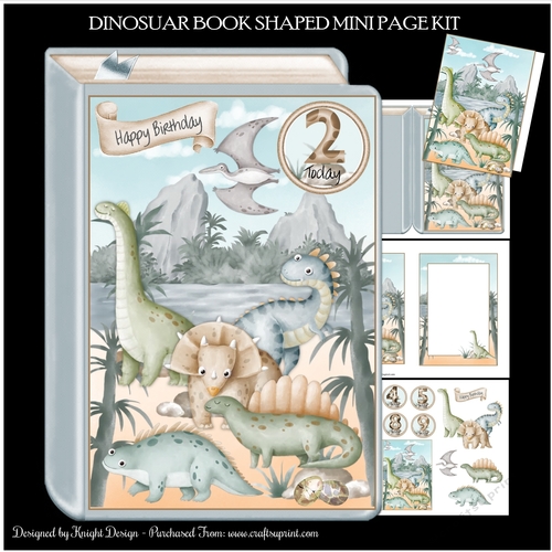 Book Of Dinosaurs Shaped Mini Page Kit