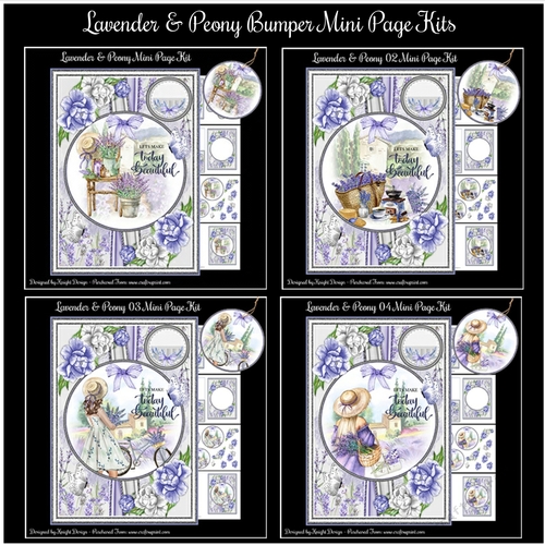 Lavender & Peony Bumper Mini Page Kits