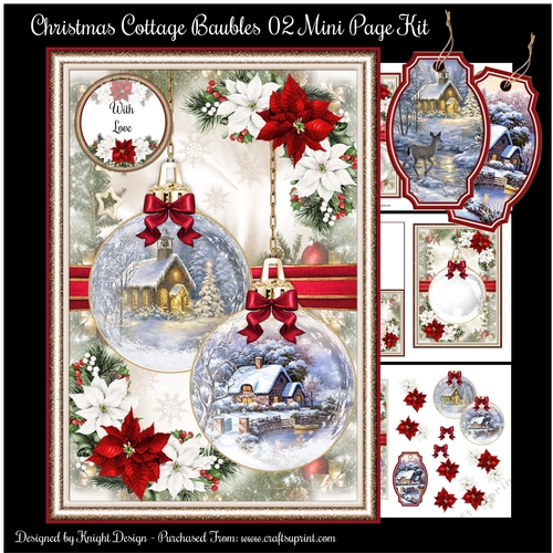 Christmas Cottage Baubles 02 Mini Page Kit