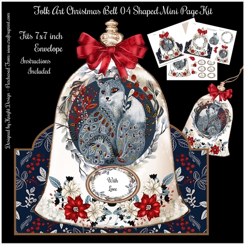 Folk Art Christmas Bell 04 Shaped Mini Page Kit