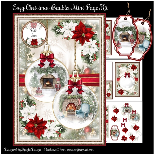 Cozy Christmas Baubles Mini Page Kit
