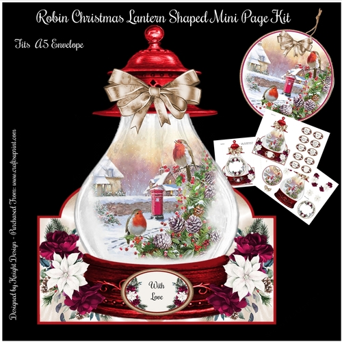 Robin Christmas Lantern Shaped Mini Page Kit 
