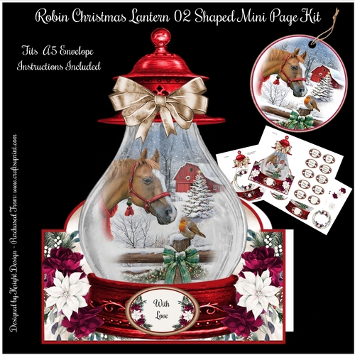 Robin Christmas Lantern 02 Shaped Mini Page Kit 