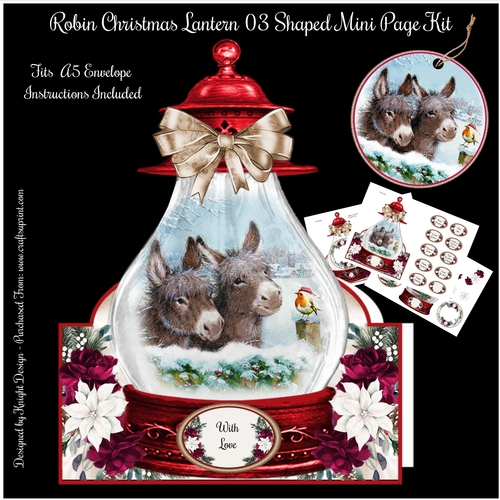 Robin Christmas Lantern 03 Shaped Mini Page Kit 