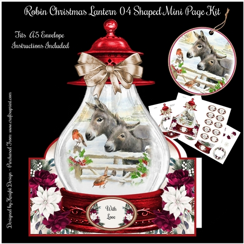 Robin Christmas Lantern 04 Shaped Mini Page Kit 