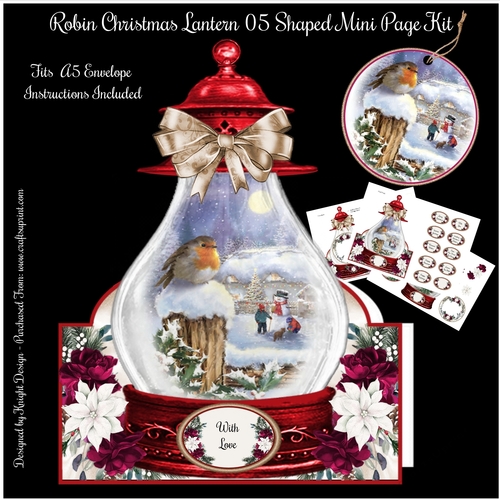 Robin Christmas Lantern 05 Shaped Mini Page Kit