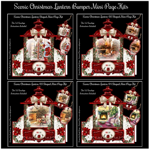 Scenic Christmas Lantern Bumper Mini Page Kits