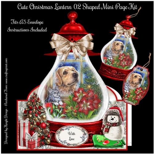 Cute Christmas Lantern 02 Shaped Mini Page Kit 