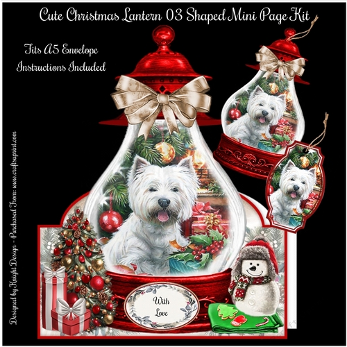 Cute Christmas Lantern 03 Shaped Mini Page Kit