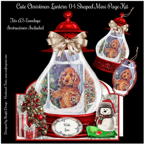 Cute Christmas Lantern 04 Shaped Mini Page Kit 