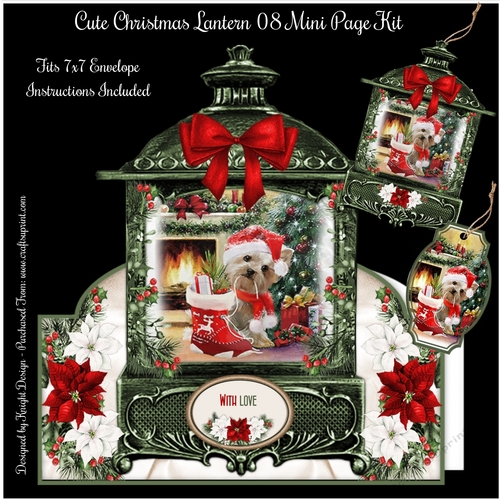 Cute Christmas Lantern 08 Shaped Mini Page Kit 