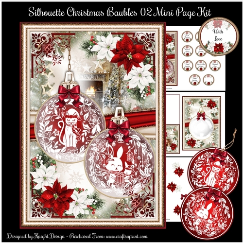 Silhouette Christmas Baubles 02 Mini Page Kit
