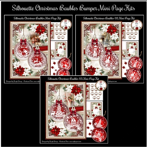 Silhouette Christmas Baubles Bumper Mini Page Kits