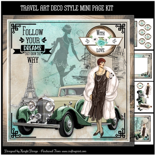 Travel Art Deco Style Mini Page Kit 
