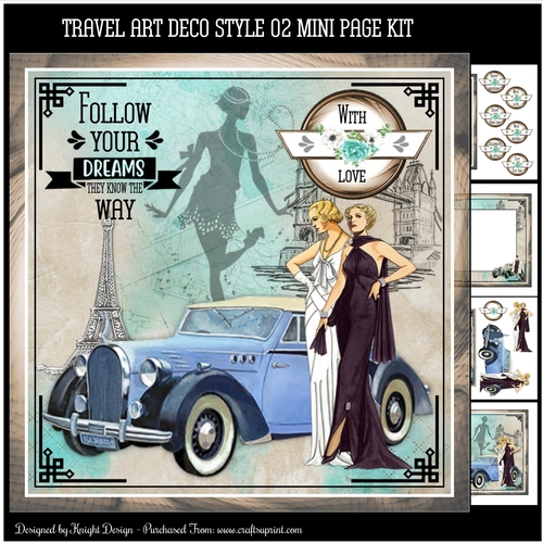   Travel Art Deco Style 02 Mini Page Kit 