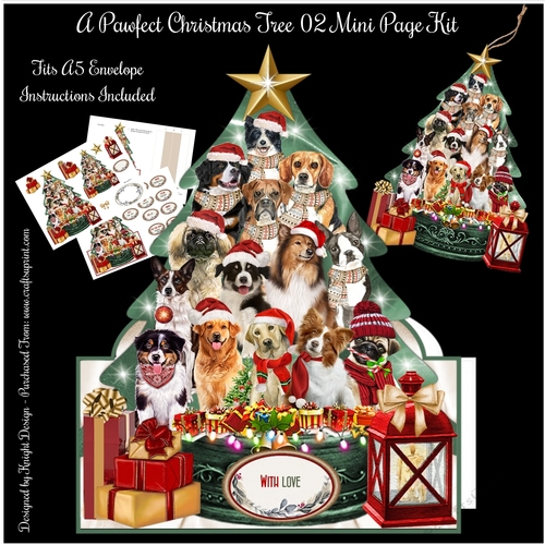A Pawfect Christmas Tree 02 Shaped Mini Page Kit 