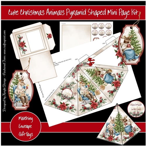 Cute Christmas Animals Pyramid Shaped Mini Page Kit