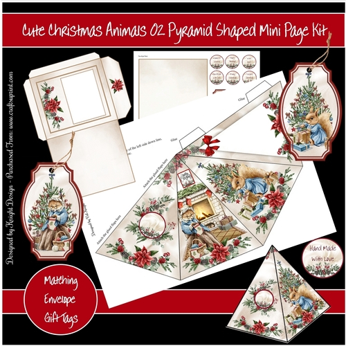 Cute Christmas Animals 02 Pyramid Shaped Mini Page Kit