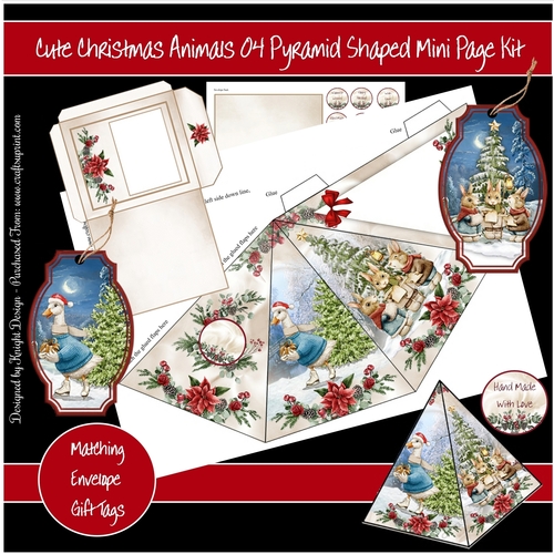 Cute Christmas Animals 04 Pyramid Shaped Mini Page Kit