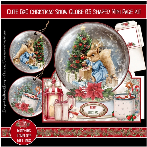 Cute 6x6 Christmas Snow Globe 03 Shaped Mini Page Kit