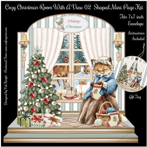 Cozy Christmas Room With A View 02 Shaped Mini Page Kit 