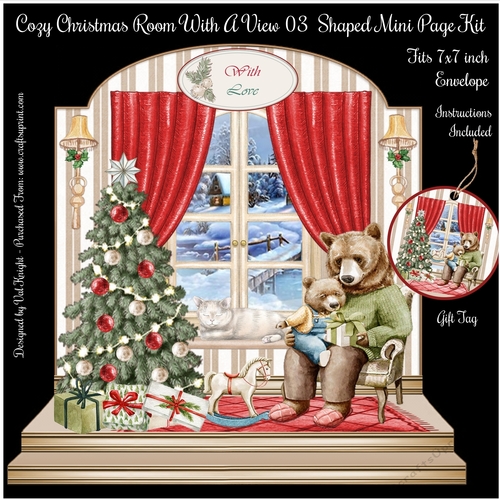 Cozy Christmas Room With A View 03 Shaped Mini Page Kit