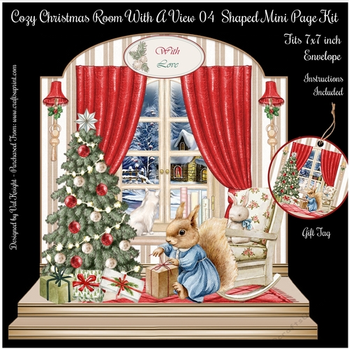 Cozy Christmas Room With A View 04 Shaped Mini Page Kit 