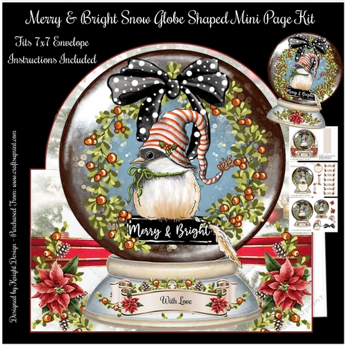 Merry & Bright Snow Globe Shaped Mini Page Kit