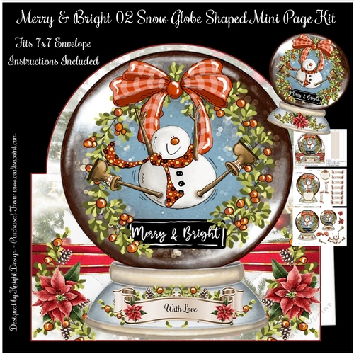 Merry & Bright Snow Globe 02 Shaped Mini Page Kit
