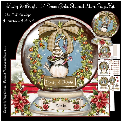 Merry & Bright Snow Globe 04 Shaped Mini Page Kit