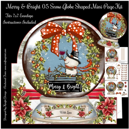 Merry & Bright Snow Globe 05 Shaped Mini Page Kit