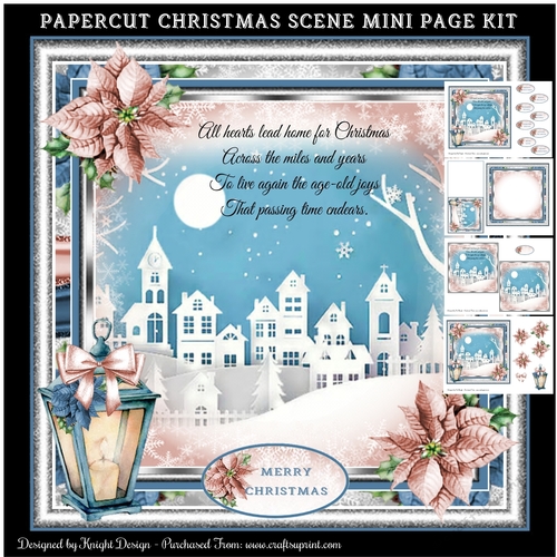 Papercut Christmas Scene Mini Page Kit