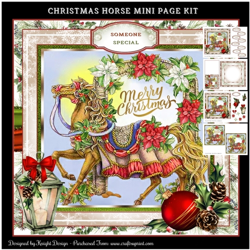 Beautiful Christmas Horse Mini Page Kit